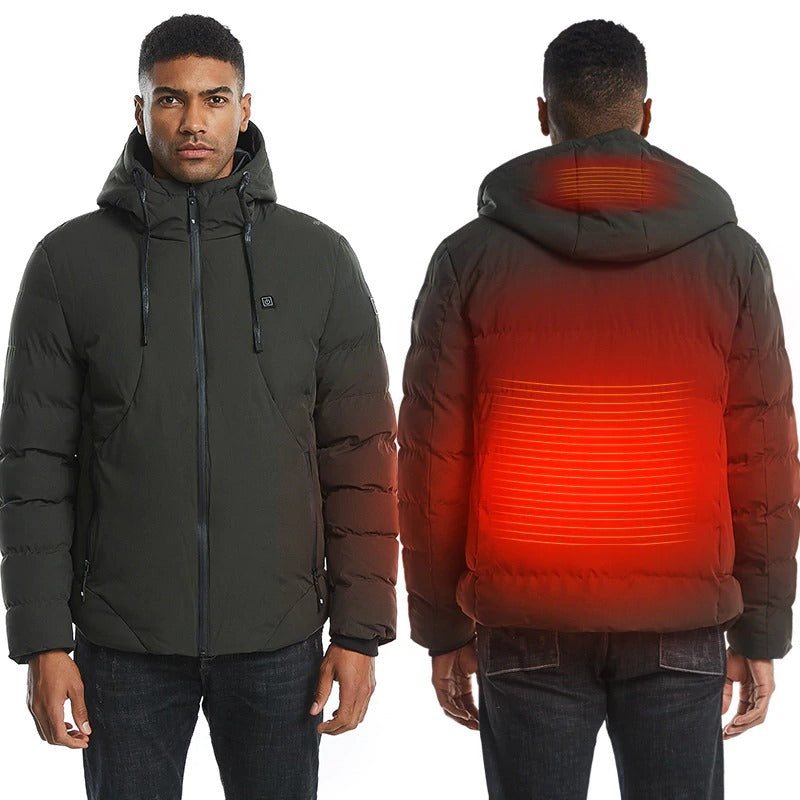 Men Women Electric Heated Jacket USB Thermal Warmed Feather Coat