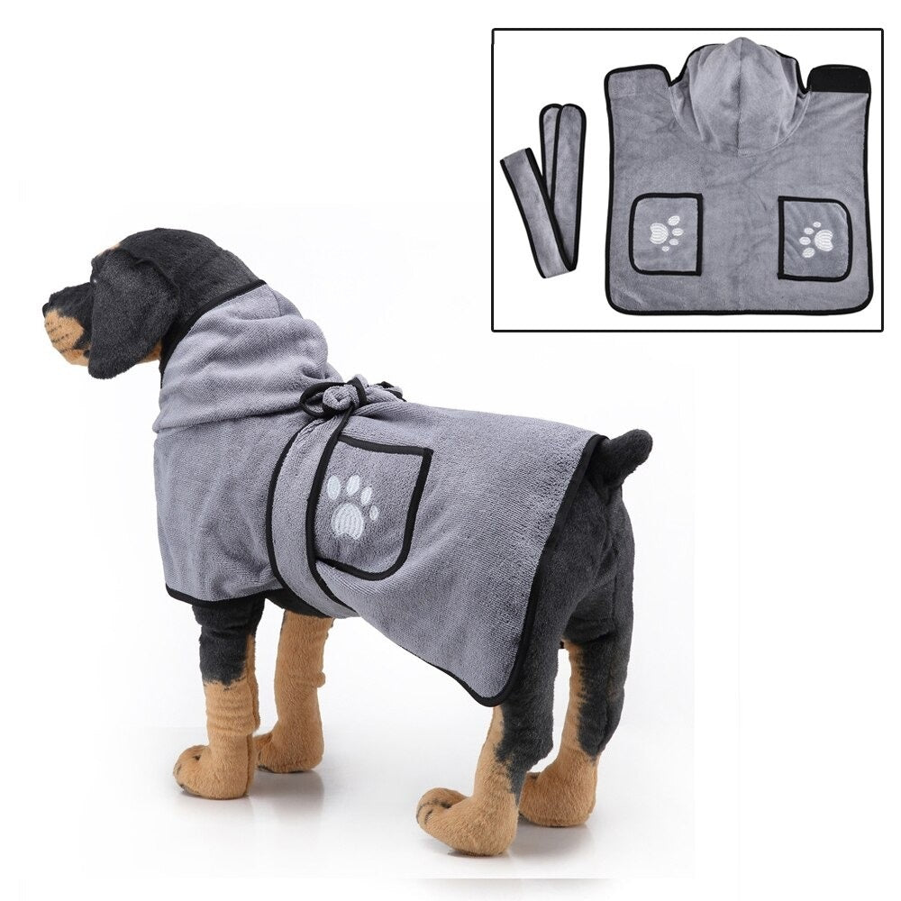 Super Absorbent Dog Towel Coat Bathrobe Dog Coat Microfiber Quick-Drying Towel Dog