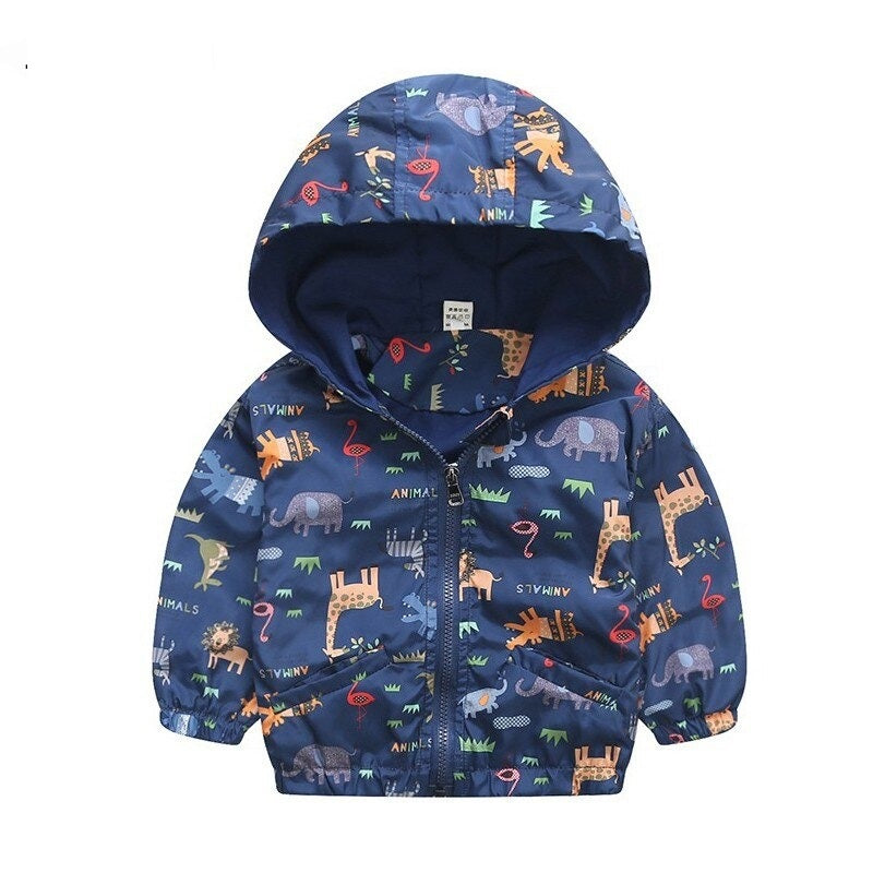 Cute Dinosaur Kids Waterproof Jacket