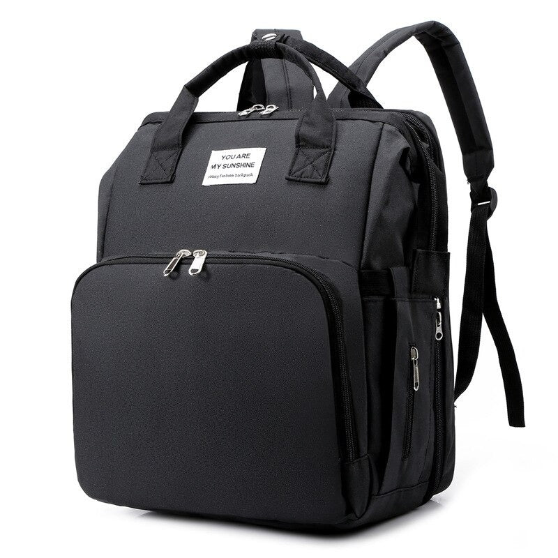 Waterproof Changing Bag Backpack with Bed Changing Backpack Mummy Diaper Large Baby Changing Bag