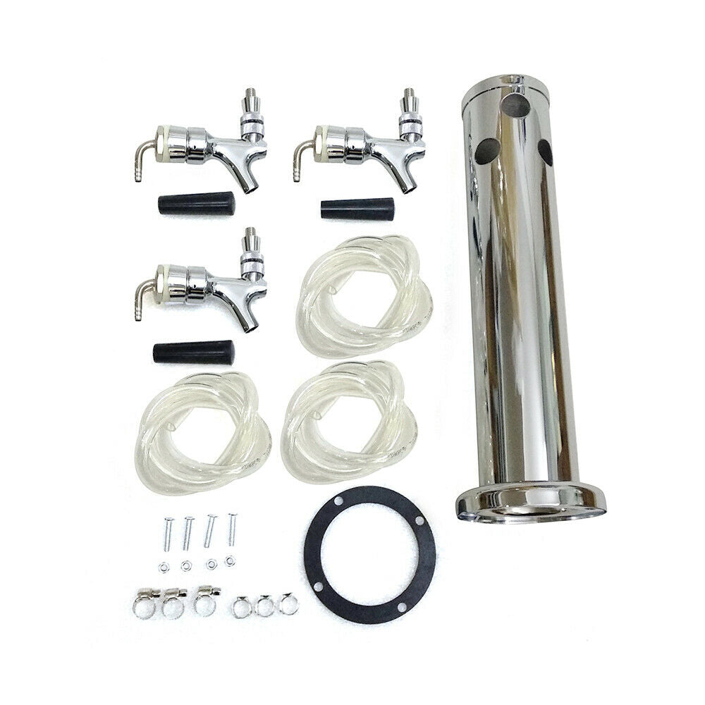 Triple Faucet Perfect Draft Beer Tower Stainless Steel Draught Beer Dispenser Machine
