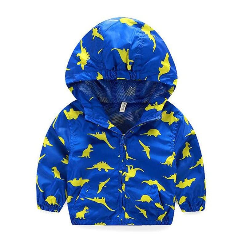 Cute Dinosaur Kids Waterproof Jacket
