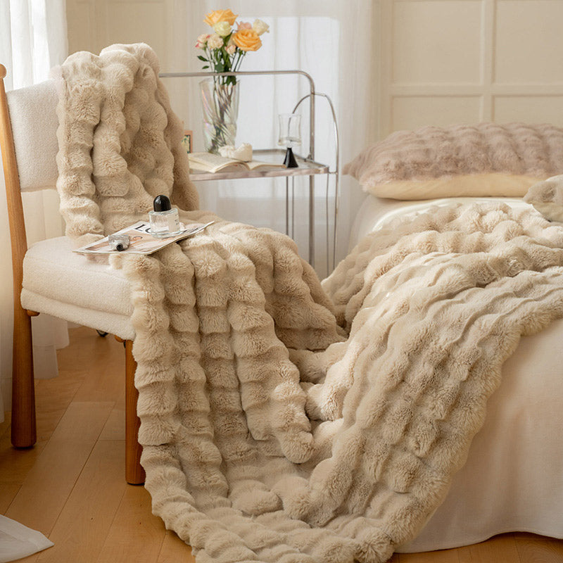 Rabbit Faux Fur Blanket | Soft and Warm