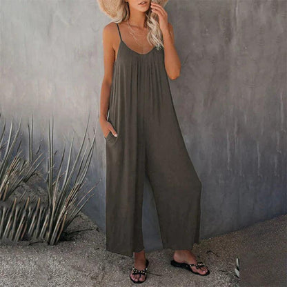 Jumpsuit Bella™ | Women's Sleeveless Loose Jumpsuit | Lightweight Fabric, Side Pockets & Relaxed Fit