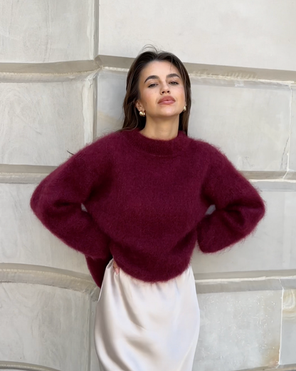 Mohair Luxe™ | Women's Mohair Mixed Jumper | Soft Knit, Round Neck Design & Cozy Fit