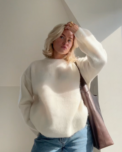Mohair Luxe™ | Women's Mohair Mixed Jumper | Soft Knit, Round Neck Design & Cozy Fit