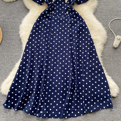 Polka Dot Charm™ | Women's Casual Dress | Lightly Mature, Contrasting Colors, Comfortable Fit