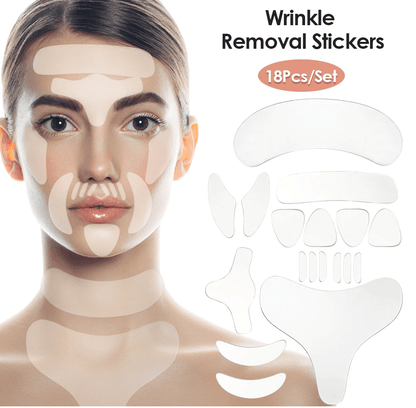 18 Pieces Best Reusable Silicone Anti Wrinkle Patches for Face Chest Forehead Under Eye Chest Arch Support for Running