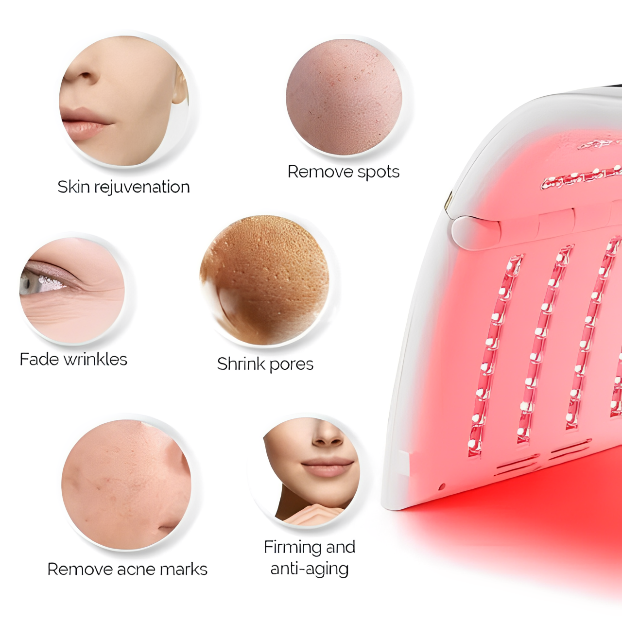 LED Facial Light - Professional Light Therapy for Face