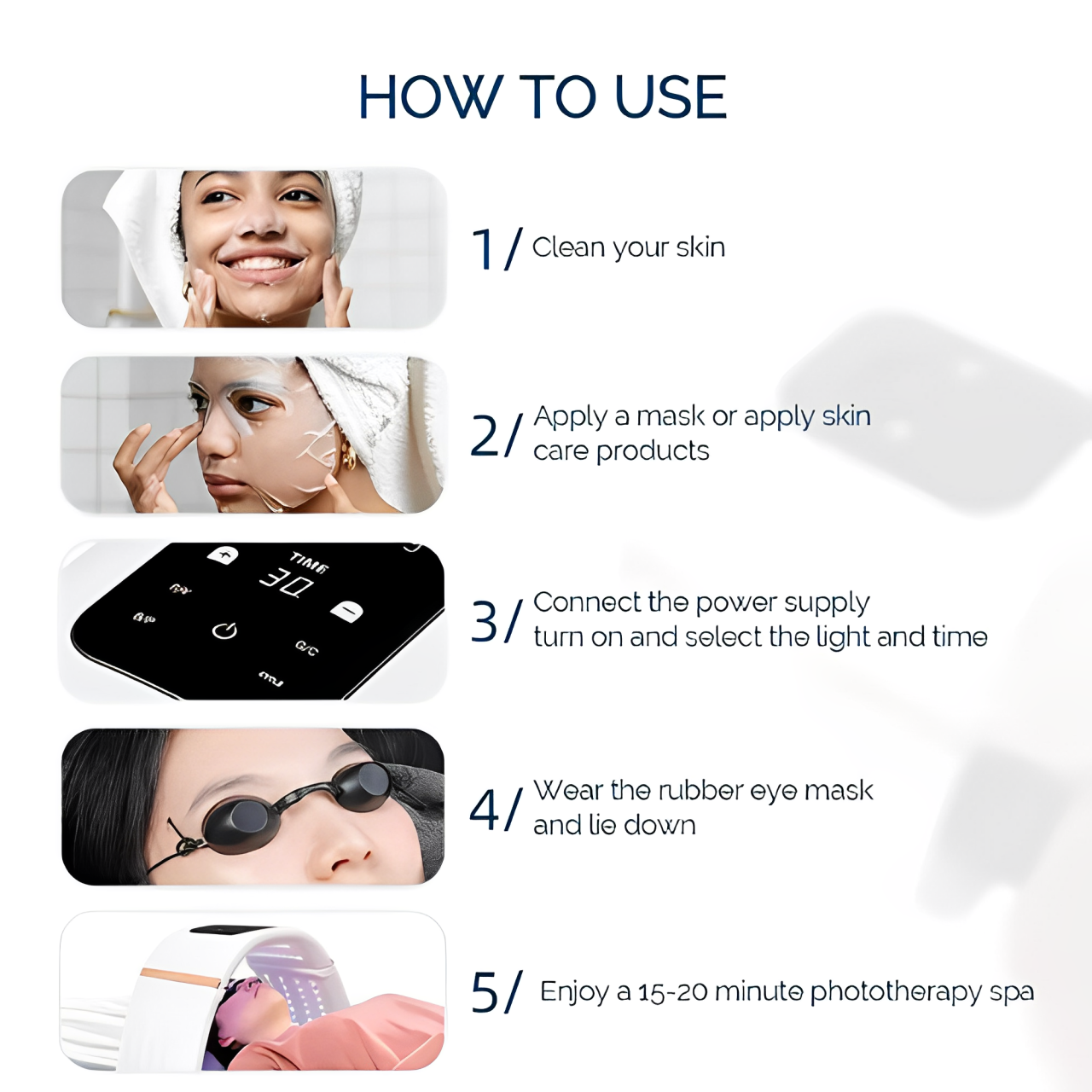 LED Facial Light - Professional Light Therapy for Face