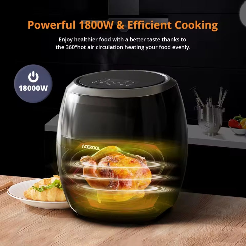 8L Air Fryer Oven with Viewing Window | Oilless, Digital Display, and Dishwasher Safe for Easy Cleanup