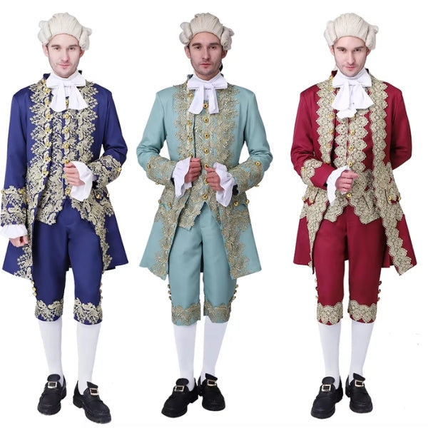 18th Century Costume – Rococo Baroque Victorian Men's Outfit for Halloween, Performance, and Masquerade