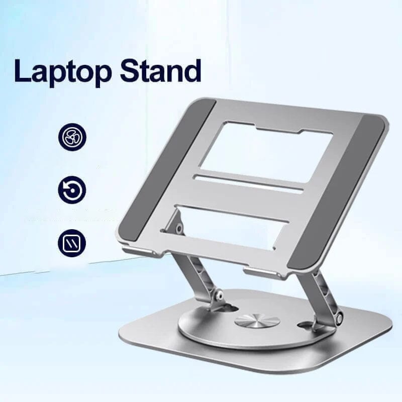 Aluminum Alloy Laptop Stand 360 Degree Rotating Bracket Silver