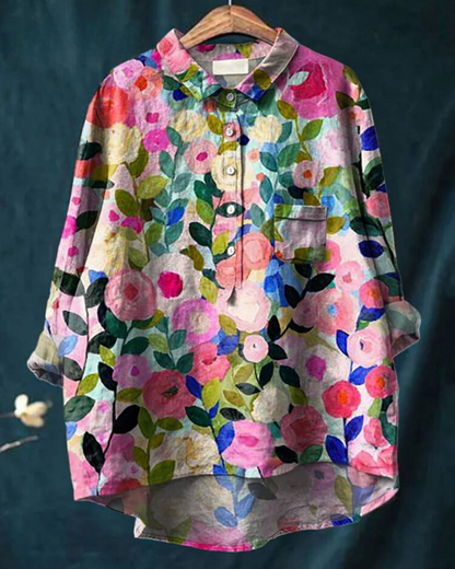 Linen Breeze™ | Women's Cotton-Linen Blouse | Breathable Fabric, Relaxed Fit & Stylish Design