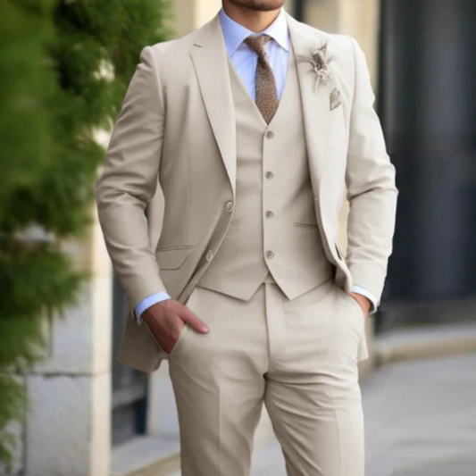 Men's Classic 3-Piece Suit Set - Jacket, Waistcoat & Trousers - Formal Attire for Men - Tailored Fit - Available in Various Sizes