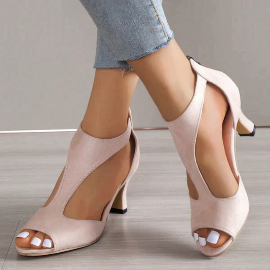 Orthopaedic Heeled Sandals for Women - Comfortable Dance Shoes in Black - Supportive Footwear for All-Day Wear