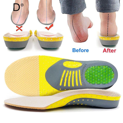 UK 2 pieces Premium Arch Fit Insoles for Plantar Fasciitis Orthotic Inserts Gel Heel and Arch Support