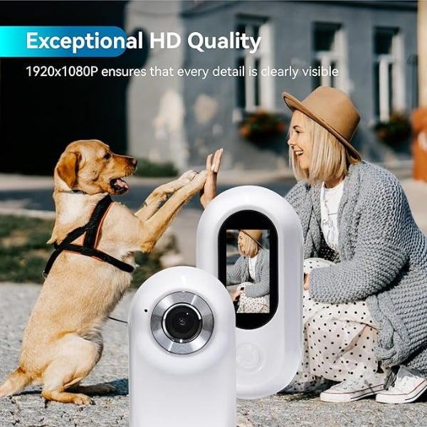 Dog Collar Camera – HD 1080P WiFi Pet Tracker with Mini Action Camera & 8GB SD Card