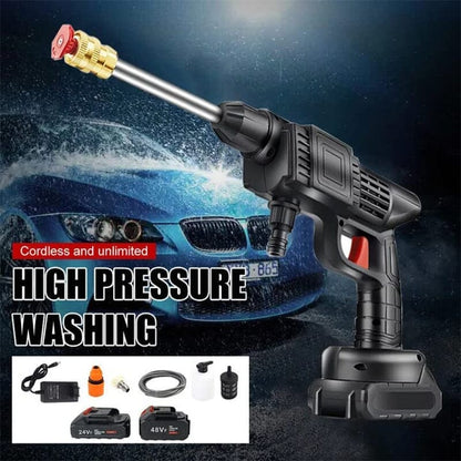 Portable Jet Washer: Cordless High-Pressure Spray Water Gun Set with Tool Box