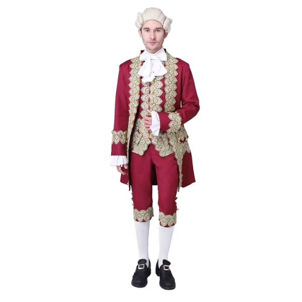 18th Century Costume – Rococo Baroque Victorian Men's Outfit for Halloween, Performance, and Masquerade