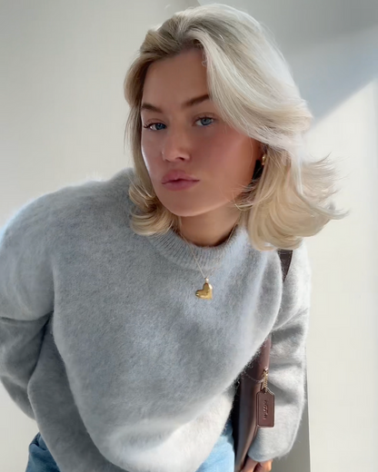 Mohair Luxe™ | Women's Mohair Mixed Jumper | Soft Knit, Round Neck Design & Cozy Fit