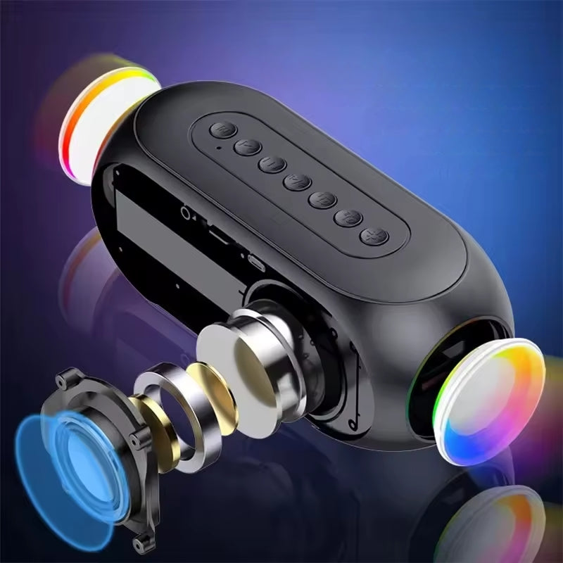 Wireless Charging Bluetooth Speaker Alarm Clock with LED Lamp