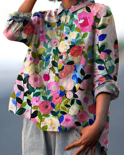 Linen Breeze™ | Women's Cotton-Linen Blouse | Breathable Fabric, Relaxed Fit & Stylish Design