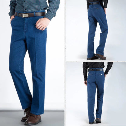 Men's High Waist Straight Cut Jeans | Durable Denim, Classic Fit, Comfortable & Stylish Everyday Wear