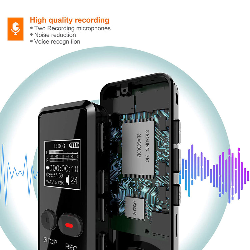 Stealth and Hidden Audio Recorder Discreet Device for Voice Recording & Surveillanc