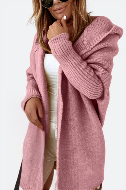 Knit Aura™ | Women's Knitted Hooded Coat | Soft Acrylic, Cozy Design & Warmth for Cold Weather