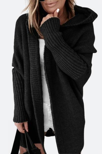 Knit Aura™ | Women's Knitted Hooded Coat | Soft Acrylic, Cozy Design & Warmth for Cold Weather