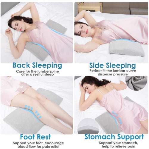 Lumbar Support Pillow for Sleeping – Ergonomic Back Cushion for Pain Relief & Comfort Throughout the Night