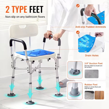 Adjustable Shower Chair for Elderly – Durable and Comfortable Shower Stool for Disabled