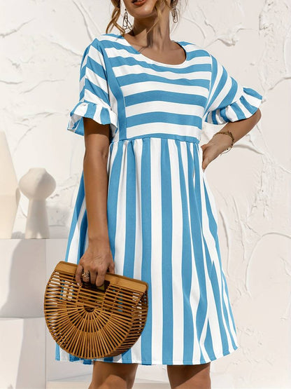 Dress Stripe™ | Women's Striped Short Dress | Lightweight Fabric, Casual Fit & Stylish Design