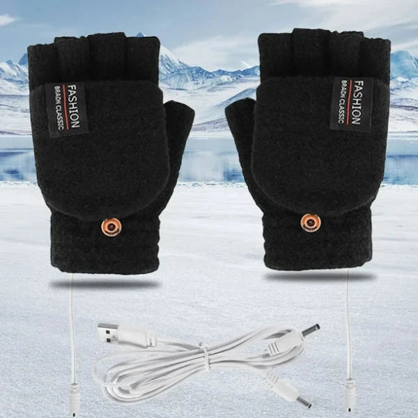 Rechargeable USB Heated Gloves – Half Finger Heating Gloves for Men and Women