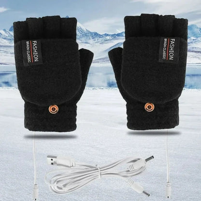 Rechargeable USB Heated Gloves – Half Finger Heating Gloves for Men and Women