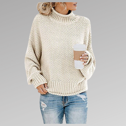 KnitAura™ | Women's High Neck Long Sleeve Sweater | Soft Knit Fabric, Cozy Fit & Stylish Design
