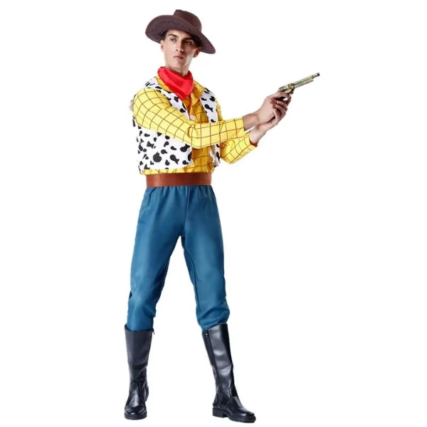 Cowboy Cowgirl Jessie Woody Costume for Adults – Wild West Outfit for Fancy Dress and Halloween