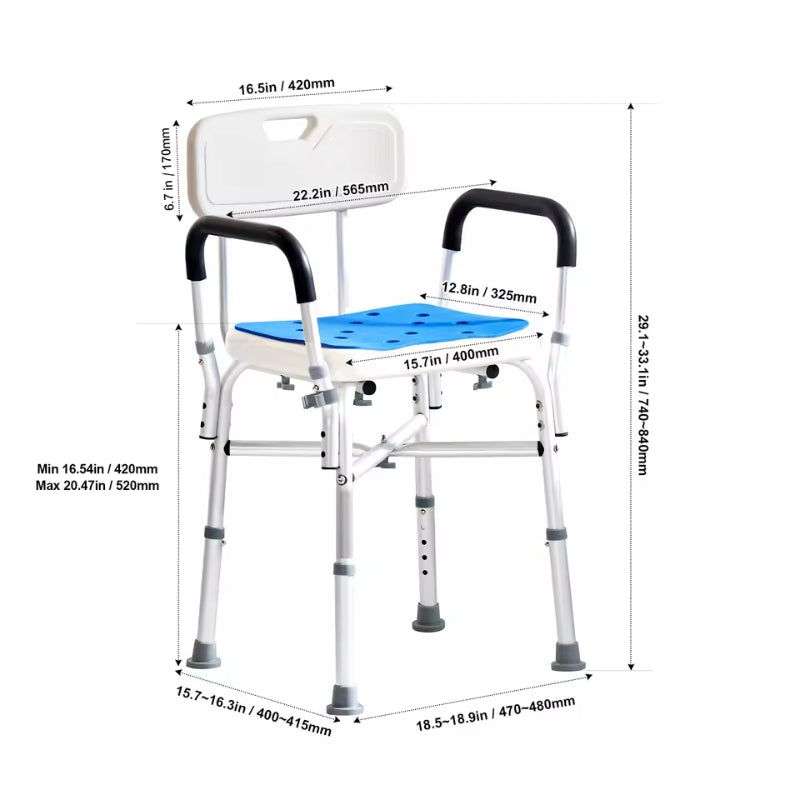 Adjustable Shower Chair for Elderly – Durable and Comfortable Shower Stool for Disabled