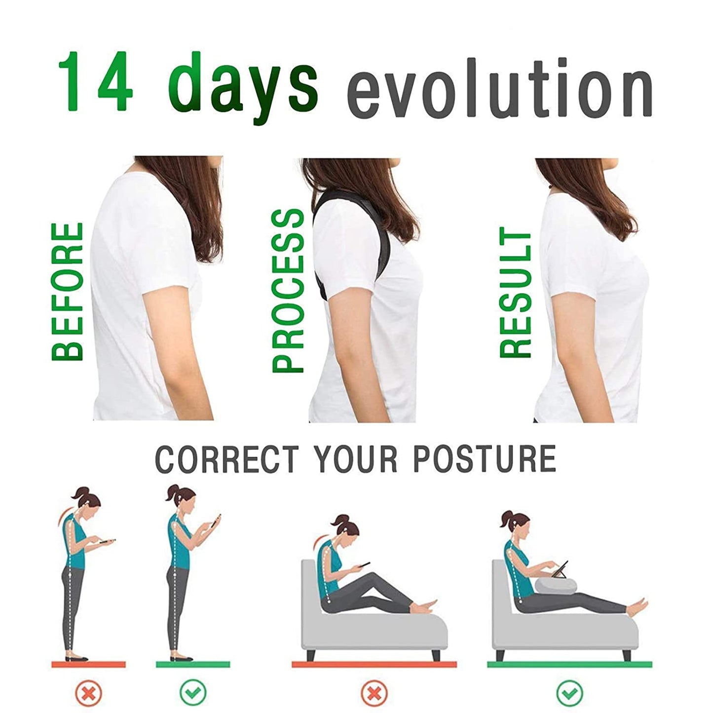 Posture Corrector – Adjustable Back Support | Improve Posture and Alleviate Back Pain