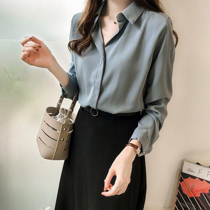 Chiffon Belle™ | Women's Long Sleeve Blouse | Lightweight Chiffon, Breathable Fabric & Stylish Design