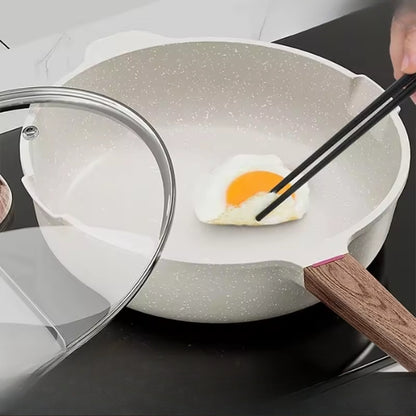 Non-Stick Wok with Steamer Basket – Multi-Use Iron Wok with Lid