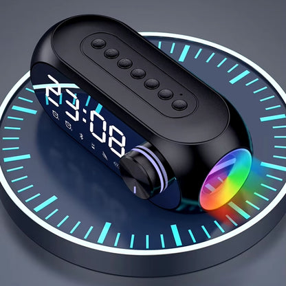 Wireless Charging Bluetooth Speaker Alarm Clock with LED Lamp