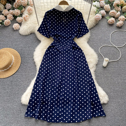 Polka Dot Charm™ | Women's Casual Dress | Lightly Mature, Contrasting Colors, Comfortable Fit