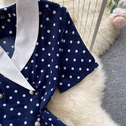 Polka Dot Charm™ | Women's Casual Dress | Lightly Mature, Contrasting Colors, Comfortable Fit