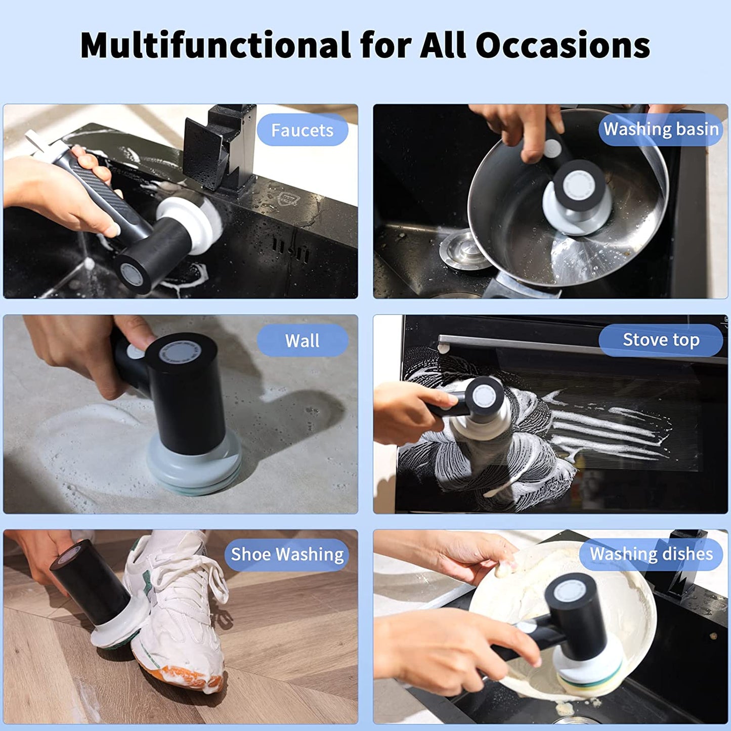 Multifunctional Electric Scrubber 360° Cleaning - Power and Versatile Spin Brush Cleaner