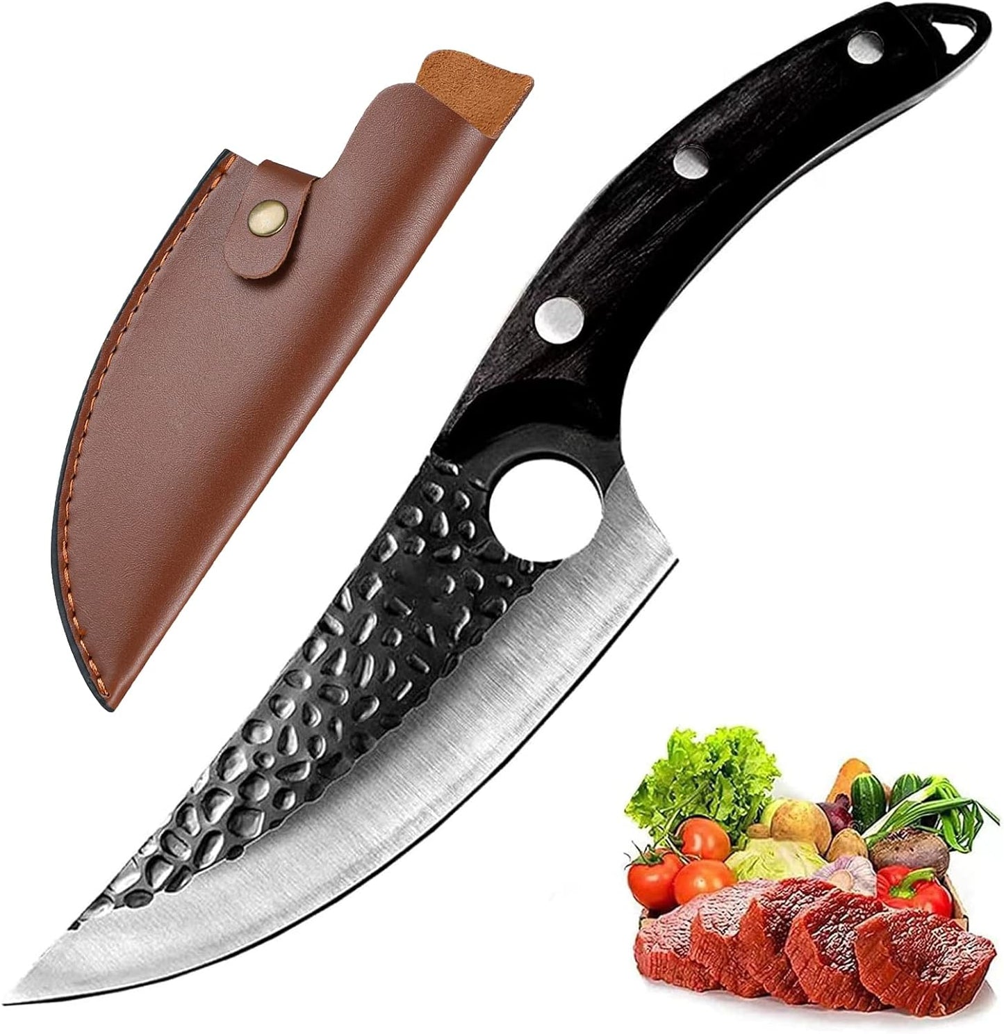 Japanese Kitchen Knife – Versatile Sharp Boning & Chef Knife with Leather Bag for Professional Use