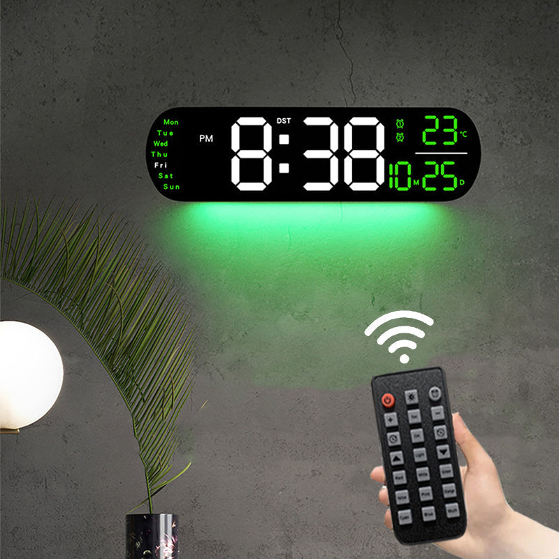 14-inch Radio Controlled Wall Clock – Large Digital Time Display