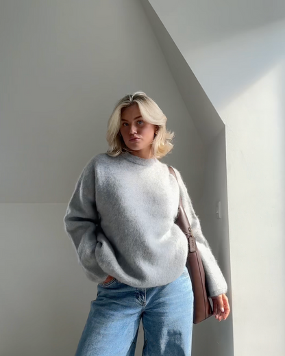 Mohair Luxe™ | Women's Mohair Mixed Jumper | Soft Knit, Round Neck Design & Cozy Fit