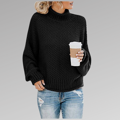 KnitAura™ | Women's High Neck Long Sleeve Sweater | Soft Knit Fabric, Cozy Fit & Stylish Design